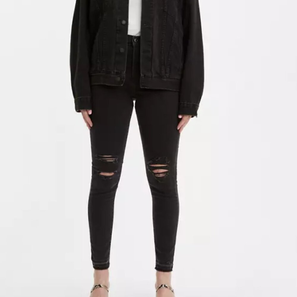 Levi's Premium 720 High Rise Super Skinny Black Jeans Size 28